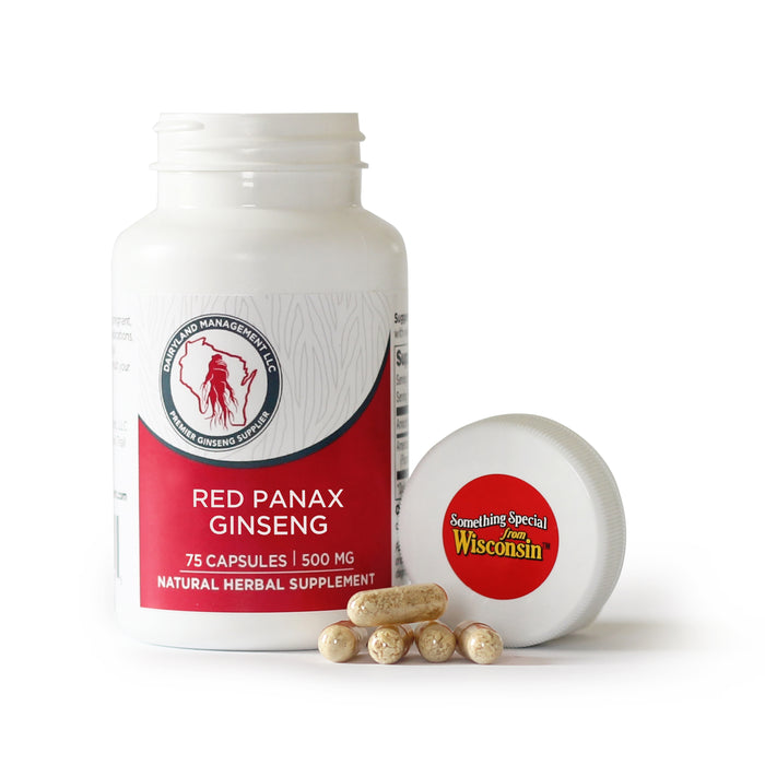 Panax Ginseng Capsules -500 mg. Potent Ground Ginseng Root - No Fillers, Binders or Other Additives